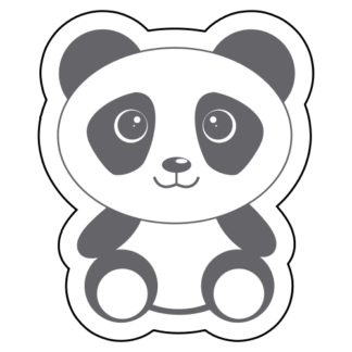 Cute Begging Panda Sticker (Grey)